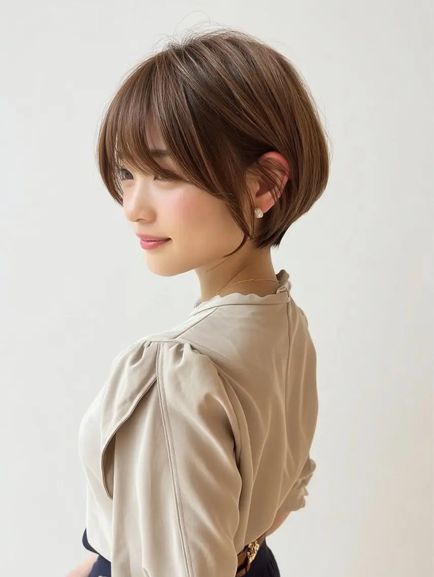 ショート カット ヘアカラー トリートメント 松谷 圭のヘアスタイル