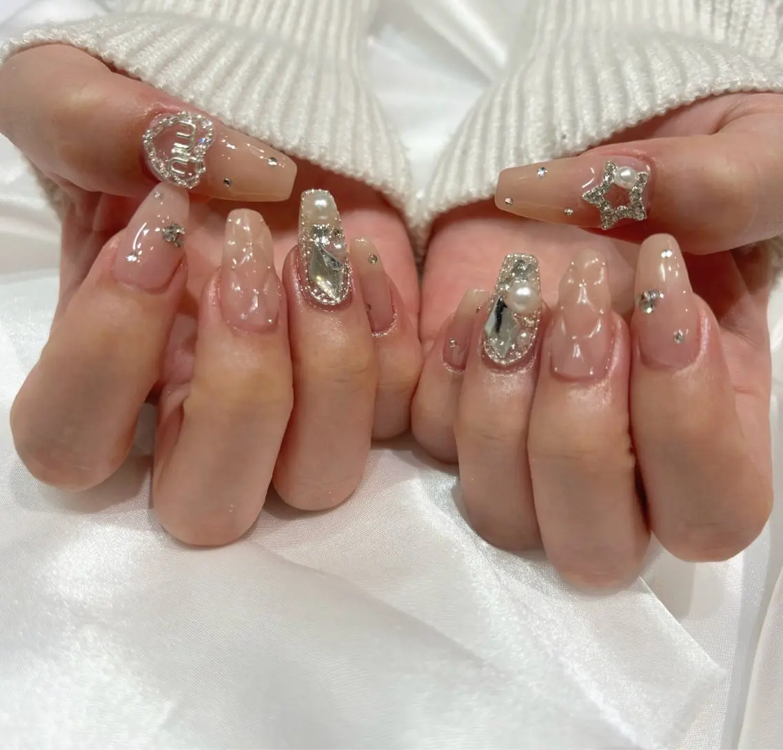 ネイル 氷ネイル・うるうるネイル ハンドネイル emmi nailのネイルデザイン