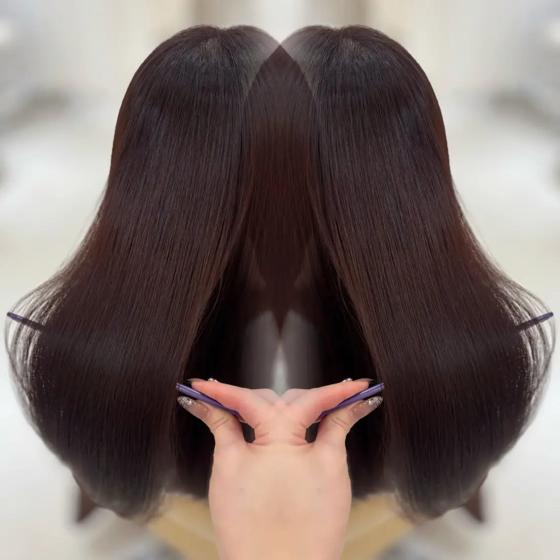 ロング カラー トリートメント カット ヘアカラー トリートメント りほ/顔周りカット/ レイヤーカットのヘアスタイル