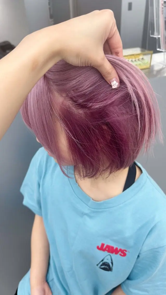 ショート カラー ブリーチ ピンクカラー ヘアカラー shio ハイトーン 💗【福岡天神】のヘアスタイル