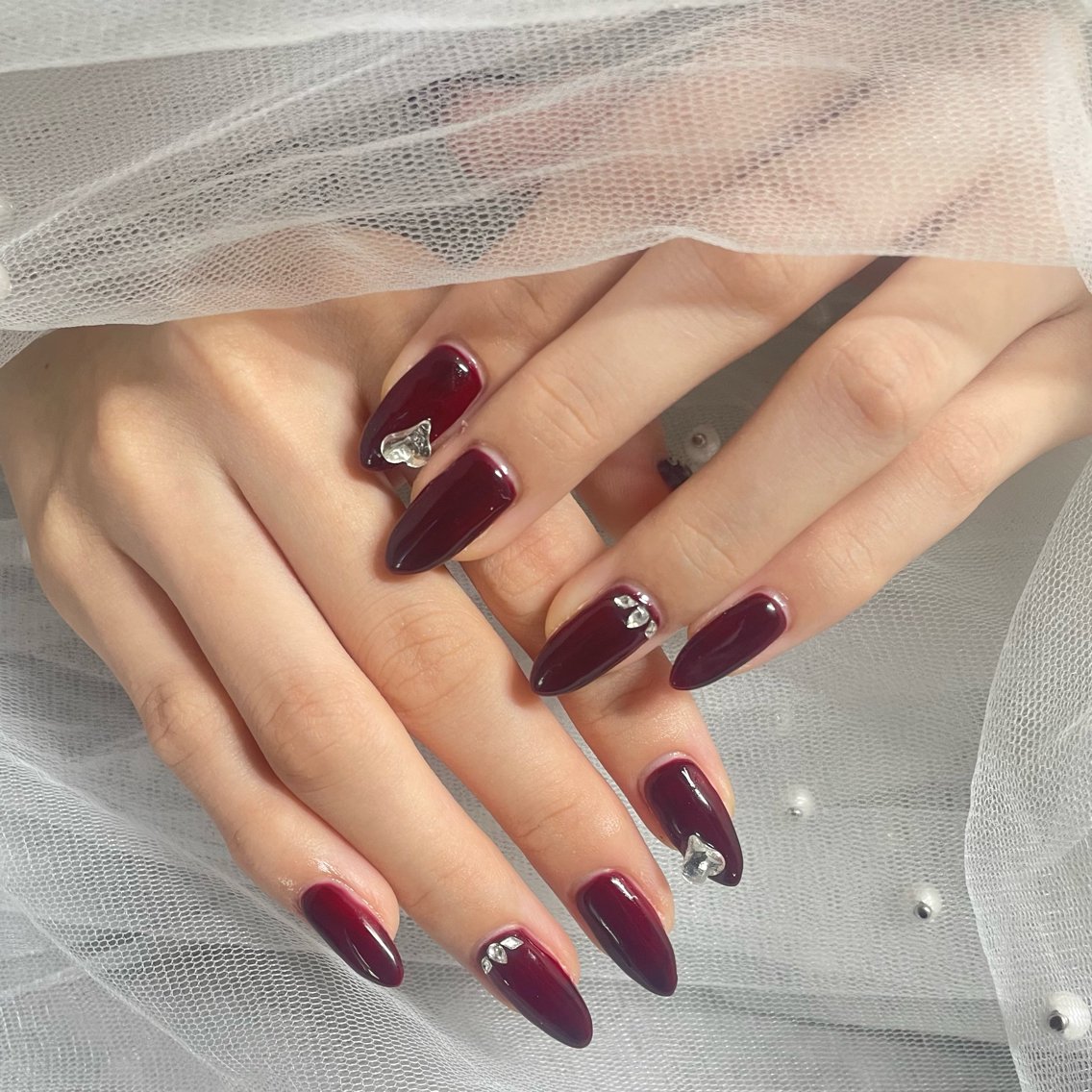 ネイル ボルドー ハンドネイル Chul Nail 愛莉のネイルデザイン