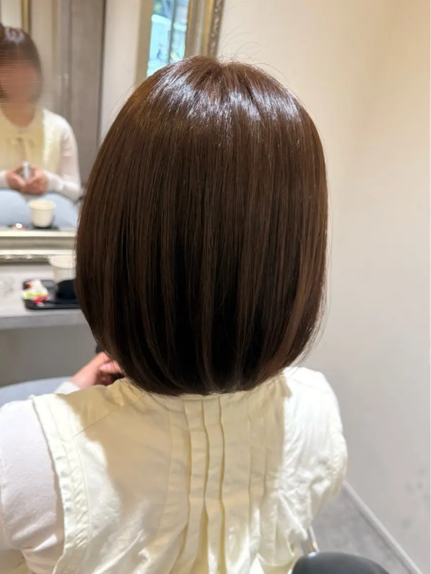 ミディアム カラー ブラウンカラー トリートメント ヘアカラー トリートメント こだわり艶カラー ♡chisato♡のヘアスタイル