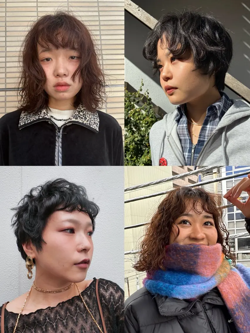 ミディアム パーマ カット パーマ パーマ/メンズパーマ /ボブパーマ/HYOのヘアスタイル