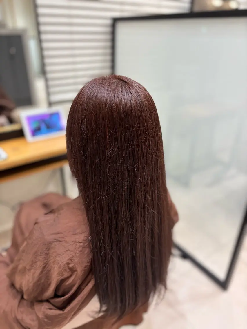カラー ブラウンカラー ピンクカラー 川口 采佳のヘアスタイル
