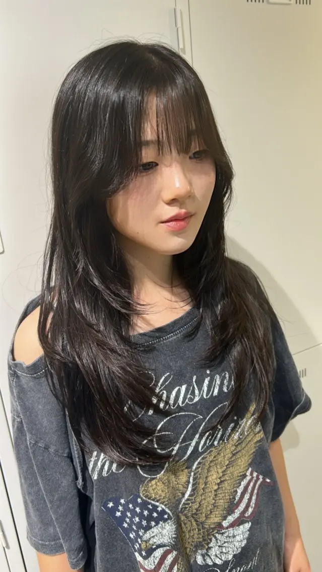 ロング ハッシュカット レイヤーカット 中川 りゅうせいのヘアスタイル
