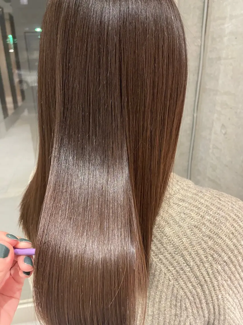 カット+ケアカラー(白髪染め可)+Premium髪質改善TRの写真