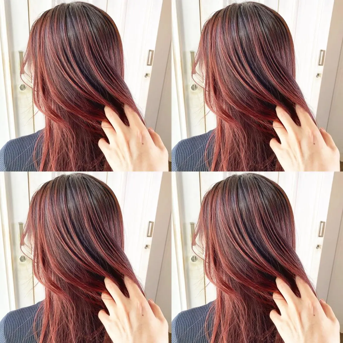 セミロング カラー グラデーションカラー ピンクカラー ローズカラー あさだ しゅうたろうのヘアスタイル