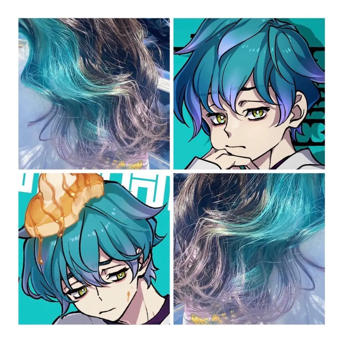 ミディアム カラー グラデーションカラー インナーカラー ヘアカラー TSUNO🦖 派手髪/オタク美容師のヘアスタイル
