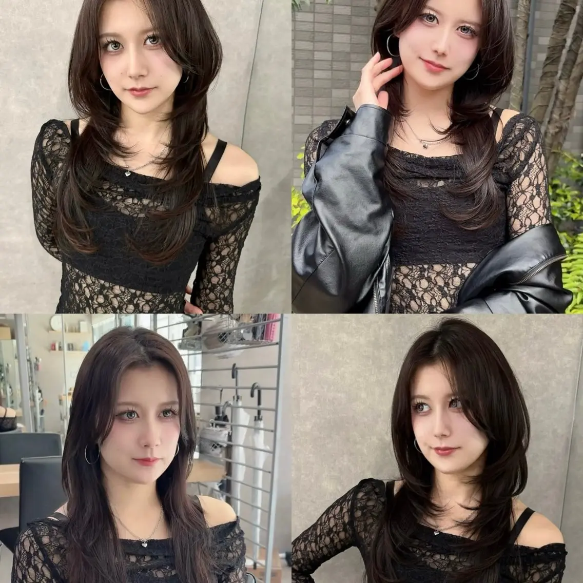 ロング くびれヘア 顔周りカット ハイレイヤー 韓国風ヘア レイヤーカット カット がわ/ハイレイヤー /ハイトーンカラーのヘアスタイル