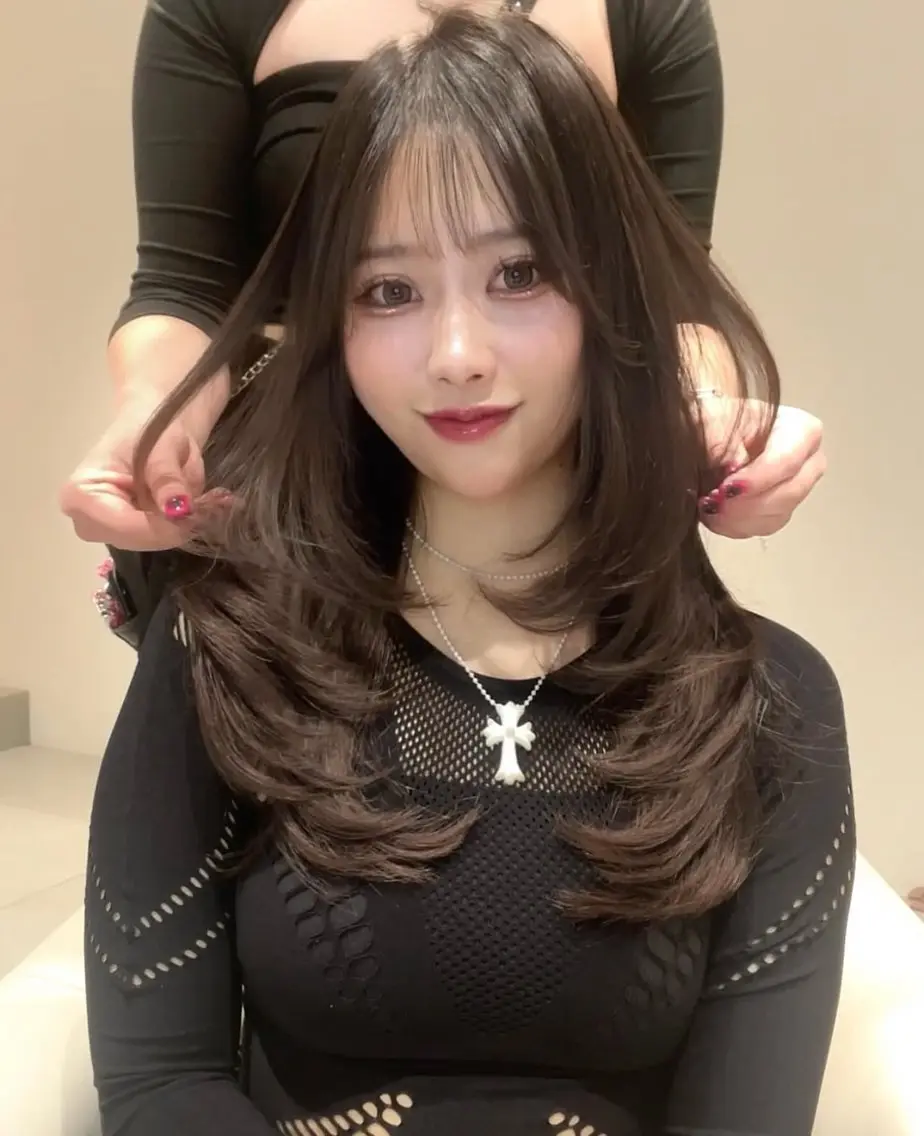 ロング カット ヘアカラー トリートメント 銀座/レイヤー Hazuki🪽のヘアスタイル