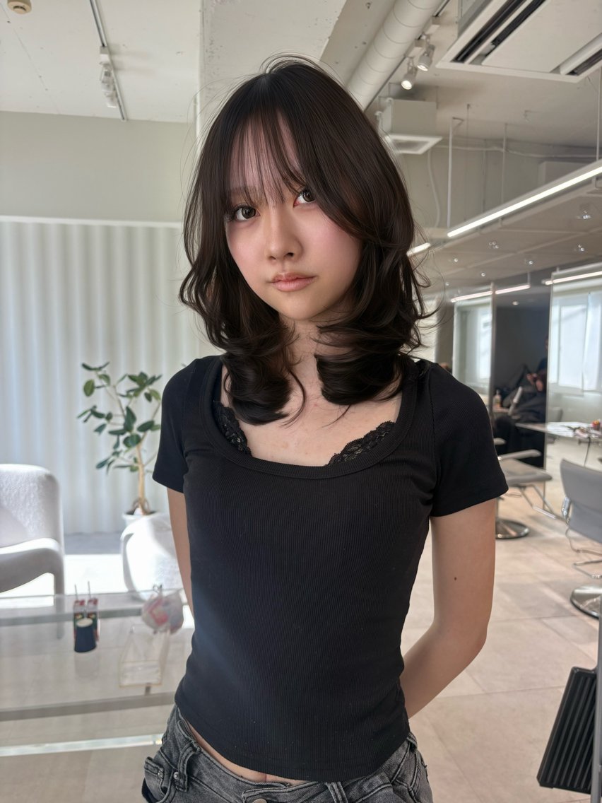 セミロング カラー レイヤーカット カット 海外レイヤー /NAGISAのヘアスタイル