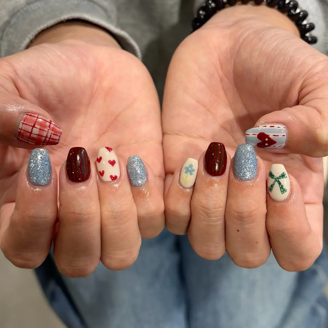 ネイル 水色 持ち込み 冬ネイル クリスマス モデル様募集中♡ Kokomi🍮のネイルデザイン