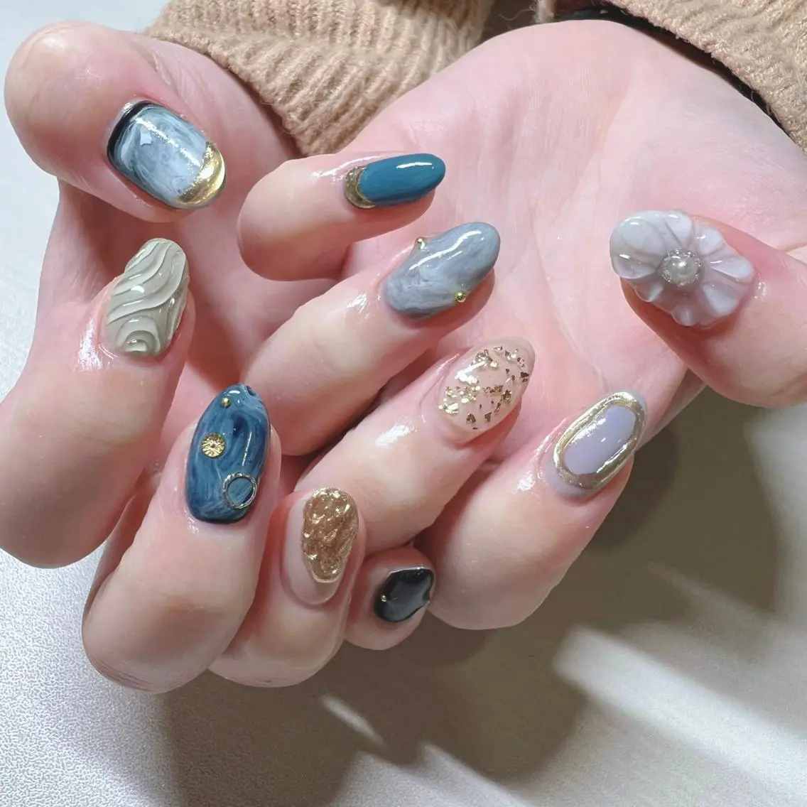 カラー ネイル ハンドネイル Cozy_ ilumのネイルデザイン
