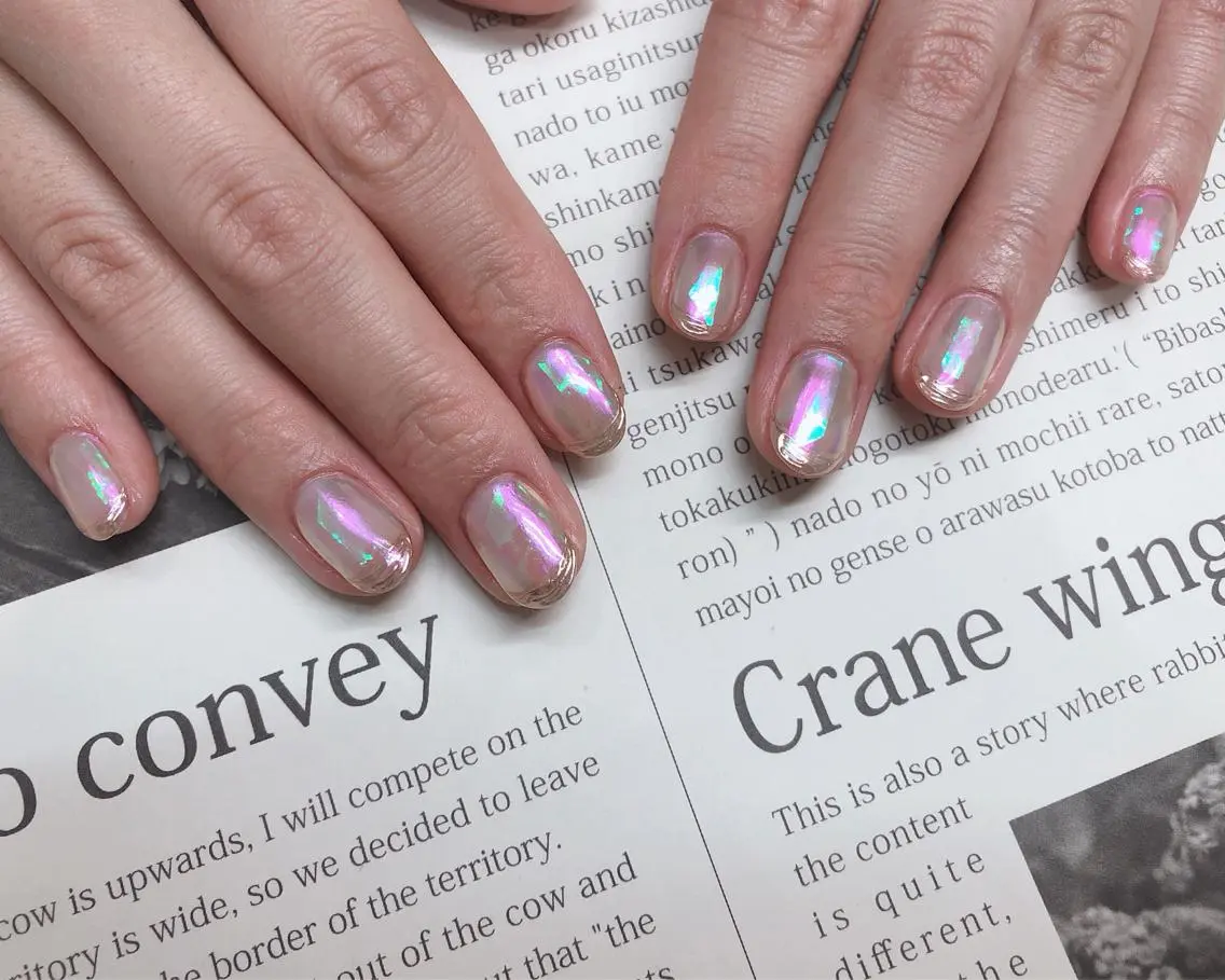 ネイル オーロラネイル ハンドネイル saki_ nail heronのネイルデザイン
