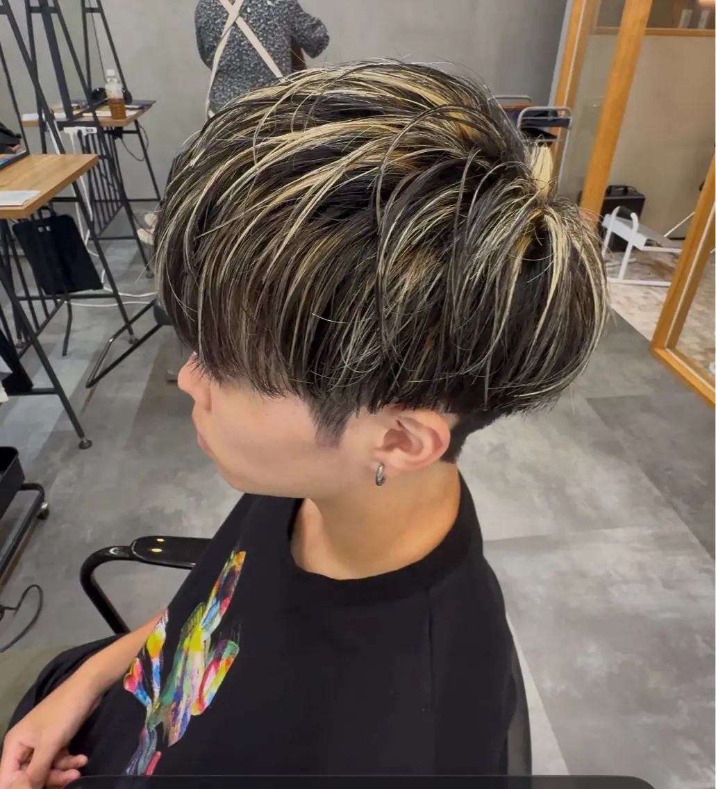 メンズ メンズメッシュ カット ヘアカラー Shogo/ 曲がる縮毛矯正のヘアスタイル