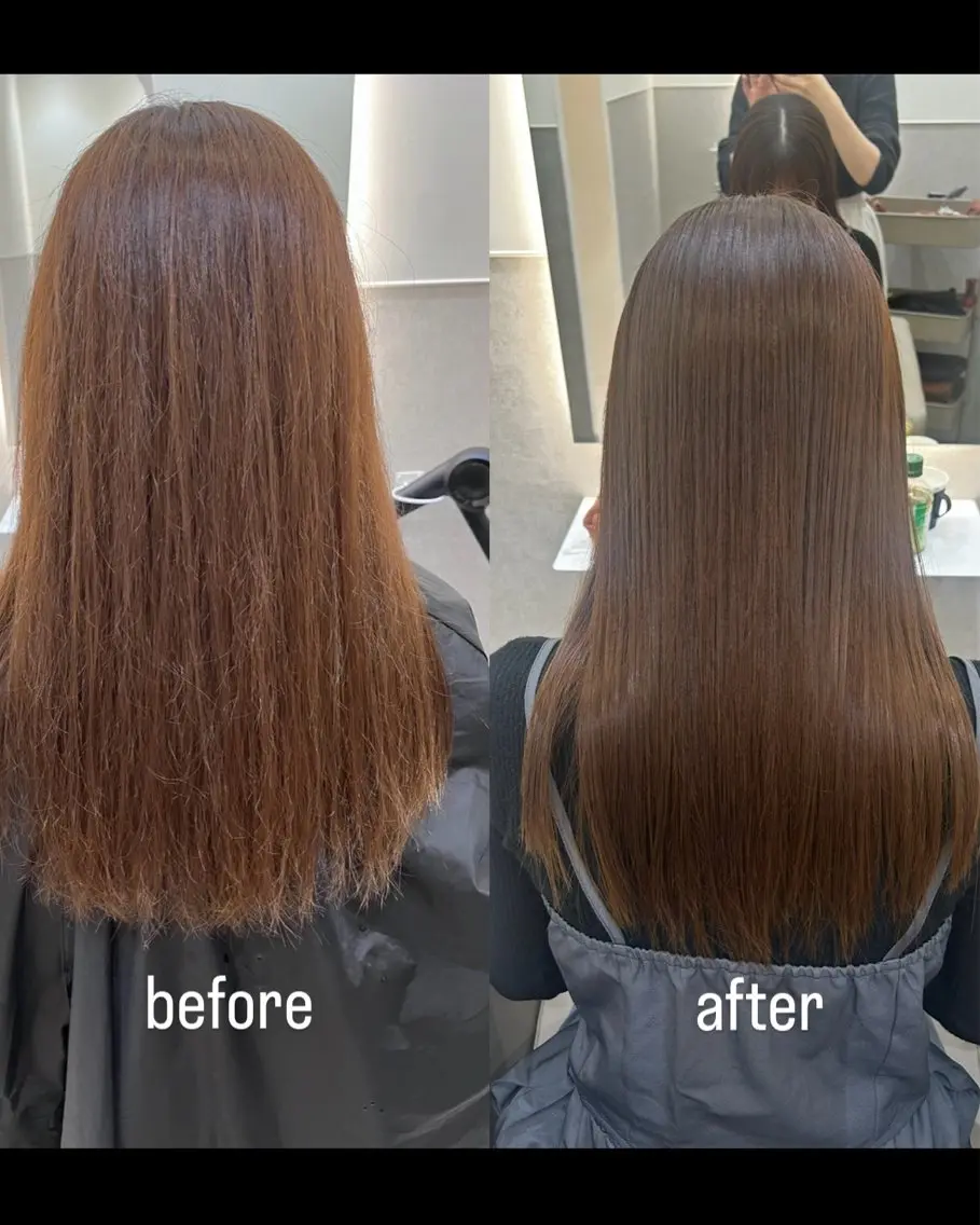 ロング 縮毛矯正 カット 縮毛矯正 トリートメント Nanaha /レイヤーカットのヘアスタイル