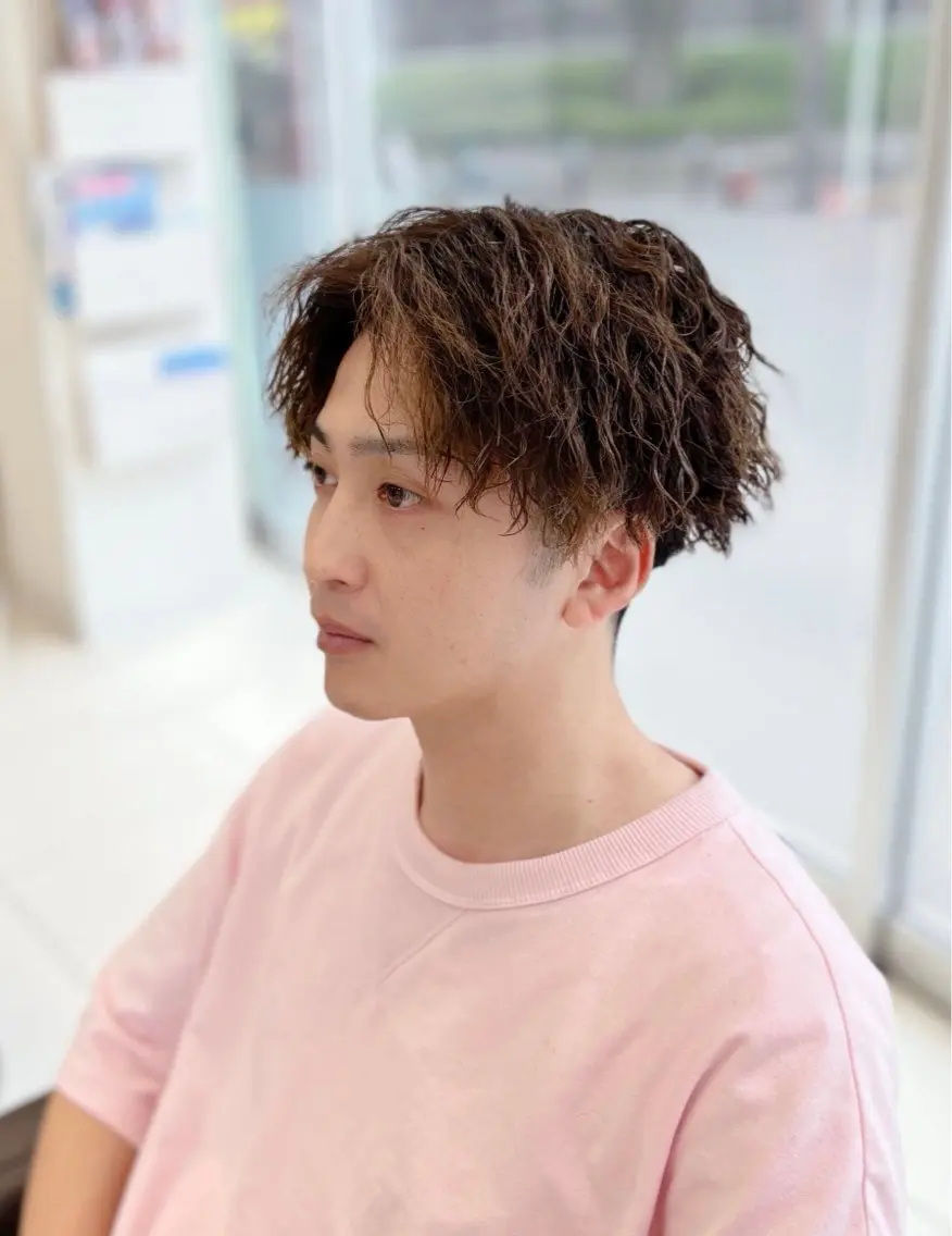 パーマ メンズ カット パーマ トリートメント 炭木 一也のヘアスタイル