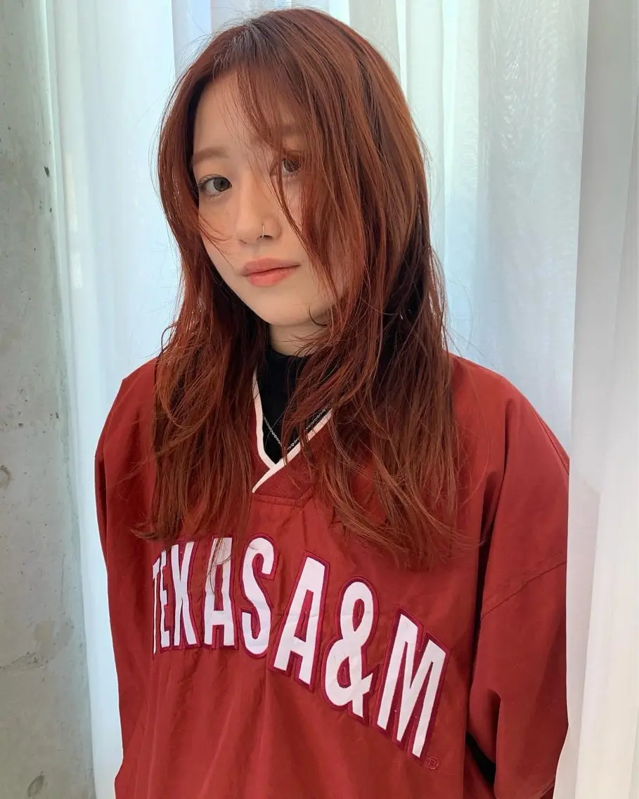 セミロング カラー カット ヘアカラー トリートメント オカモト ハルカのヘアスタイル
