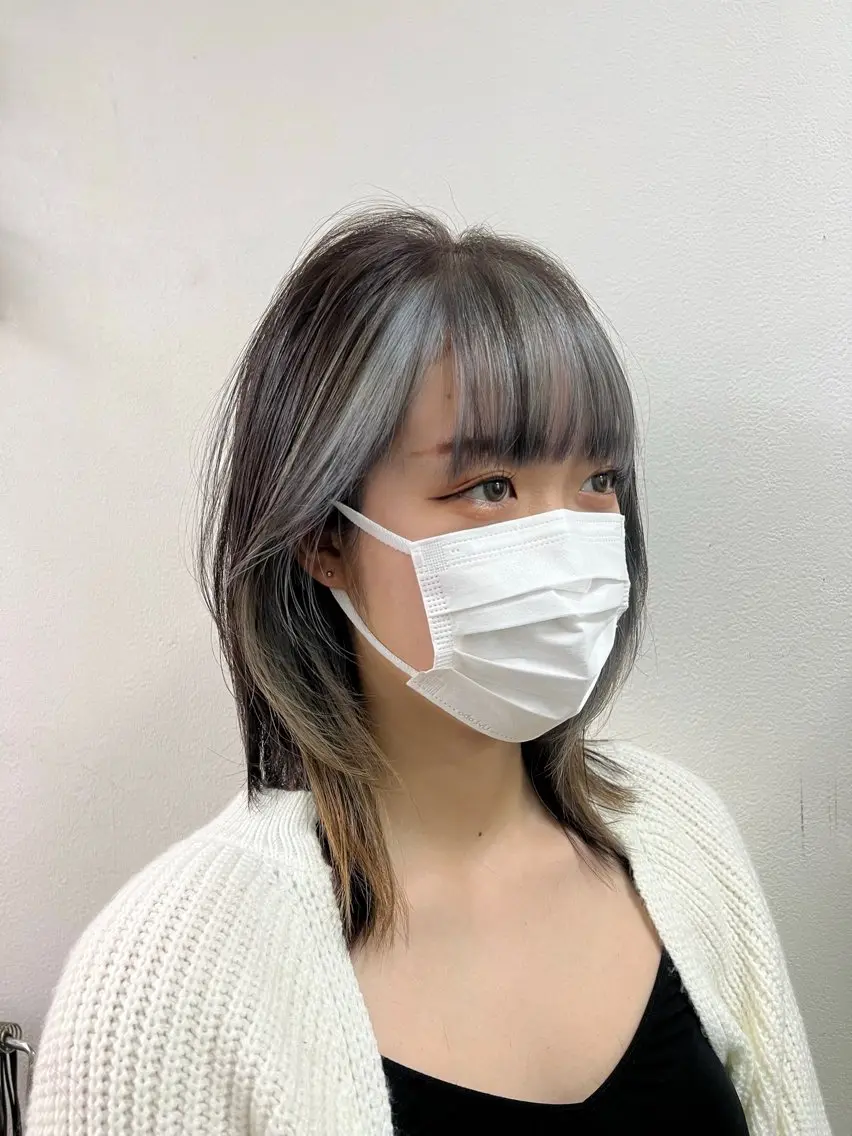 セミロング 顔周りカット hama yukiのヘアスタイル