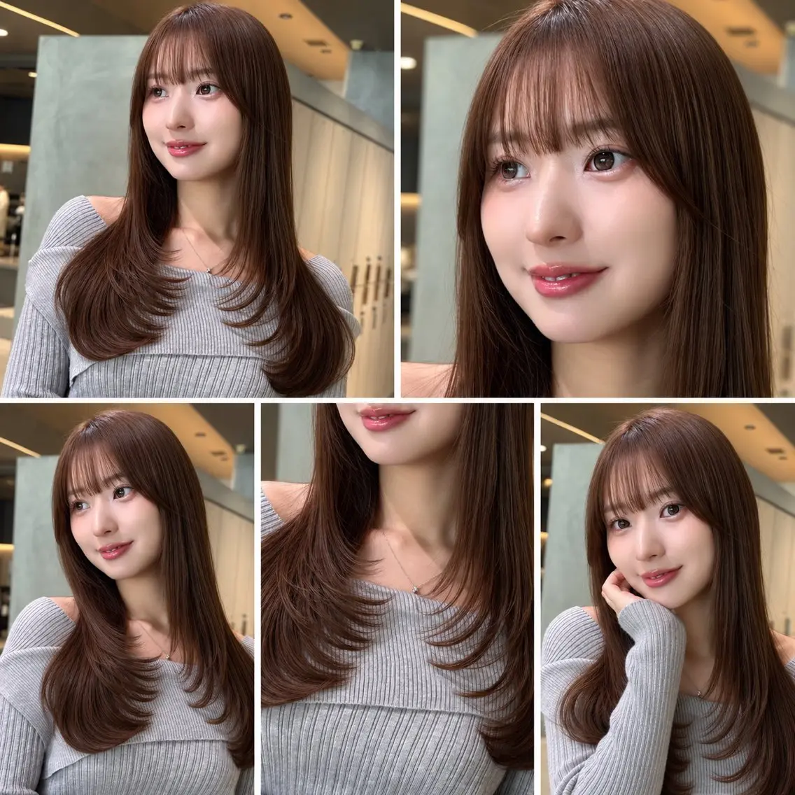 ミディアム カラー カット ヘアカラー トリートメント 🦋韓国風レイヤー/ 艶髪矯正🦋凛太郎のヘアスタイル