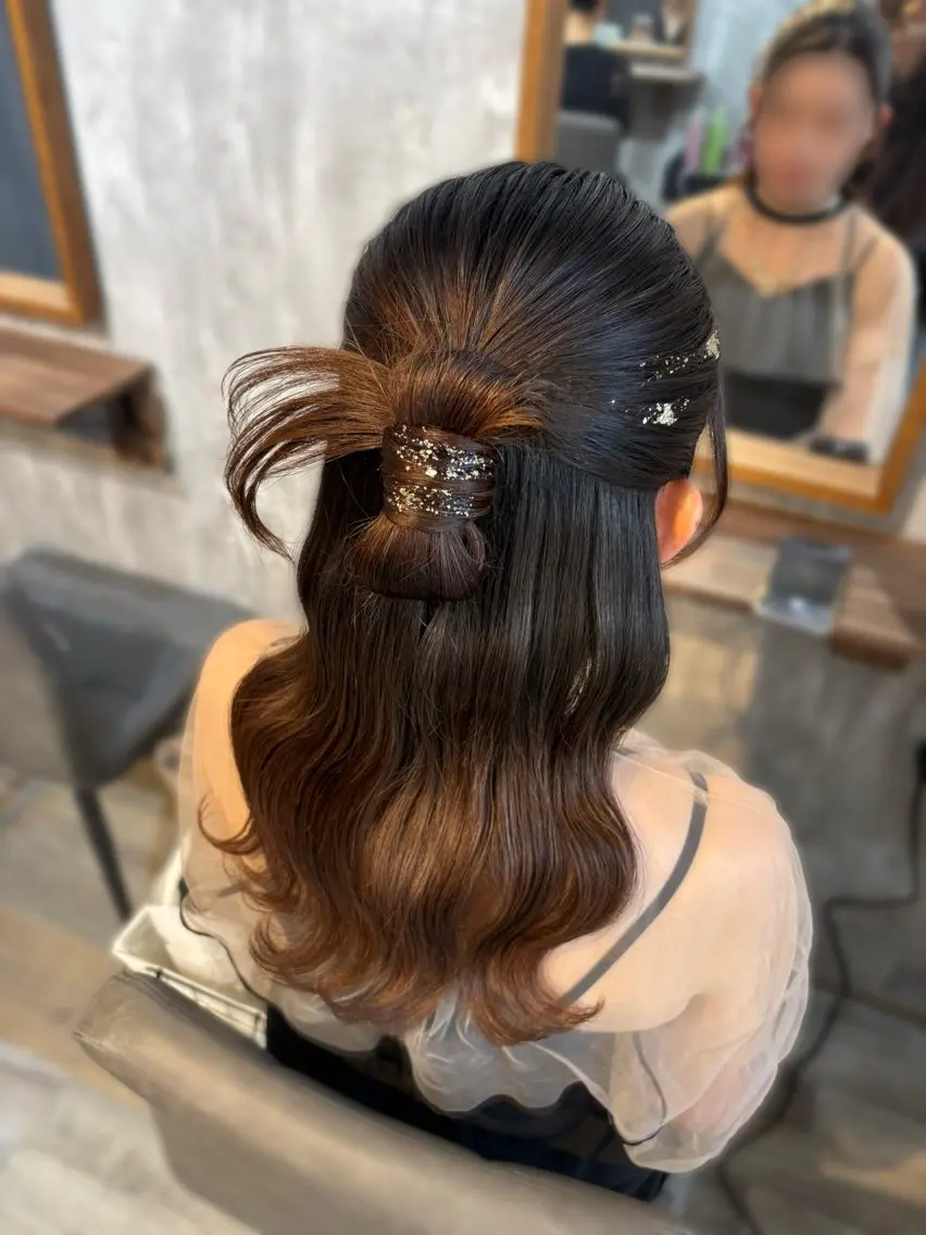 ロング ヘアセット 六本木0分ヘアセット ヘアメイクのヘアスタイル