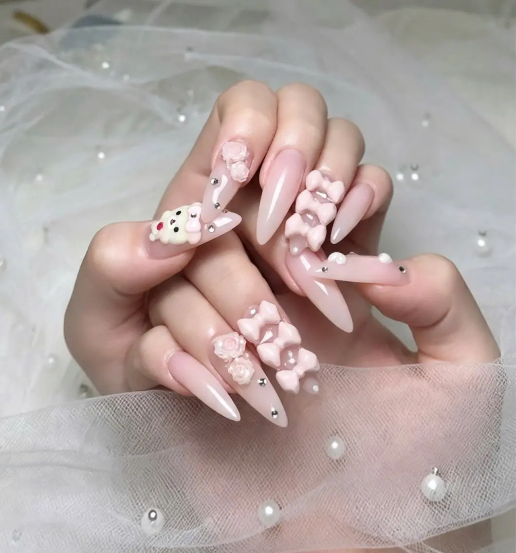 ネイル 長さ出し ジェルネイル 韓国ネイル シンプルネイル 夏ネイル NEMnail .aichanのネイルデザイン