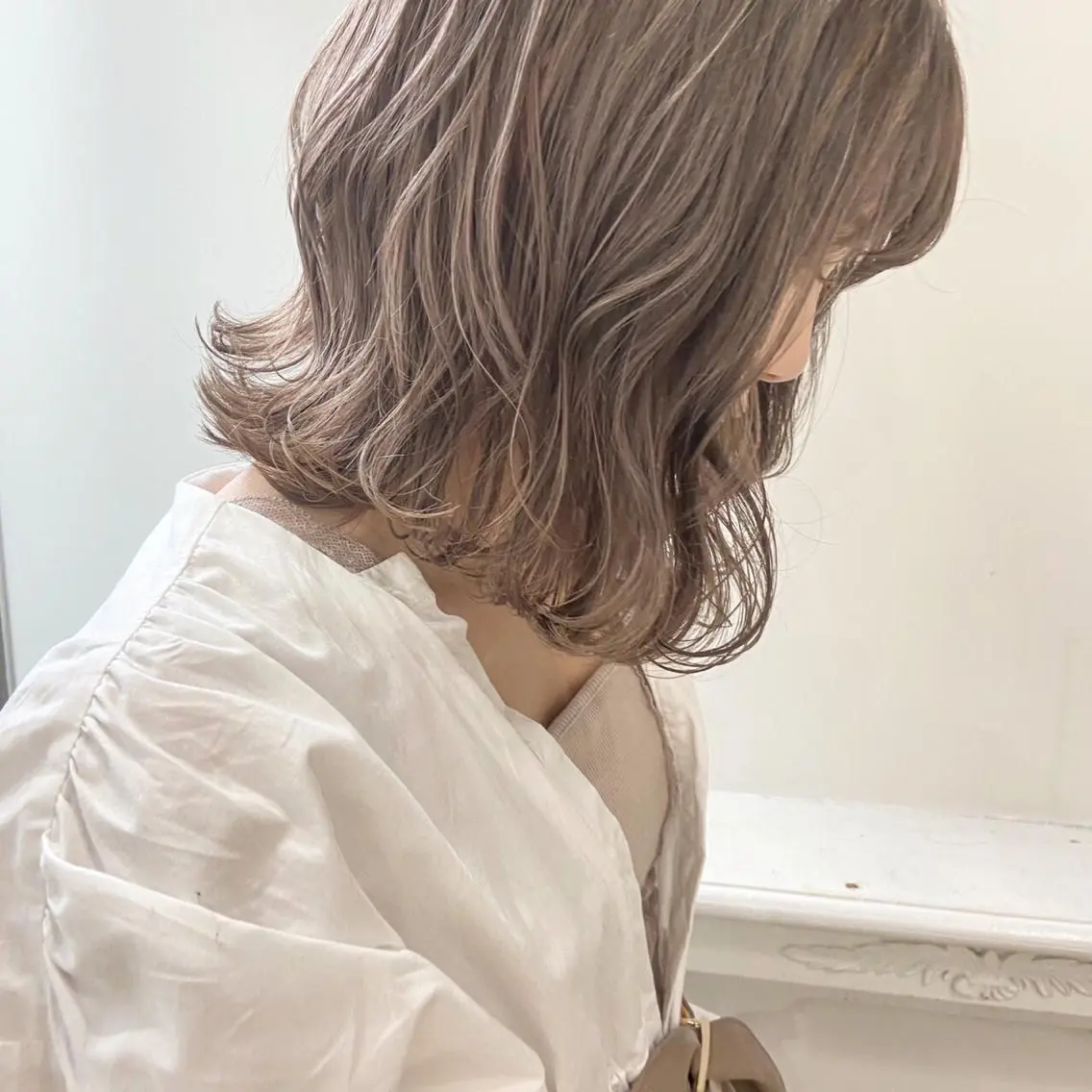 ミディアム カラー カット トリートメント ニュアンスパーマ/ レイヤー/茶屋町のヘアスタイル