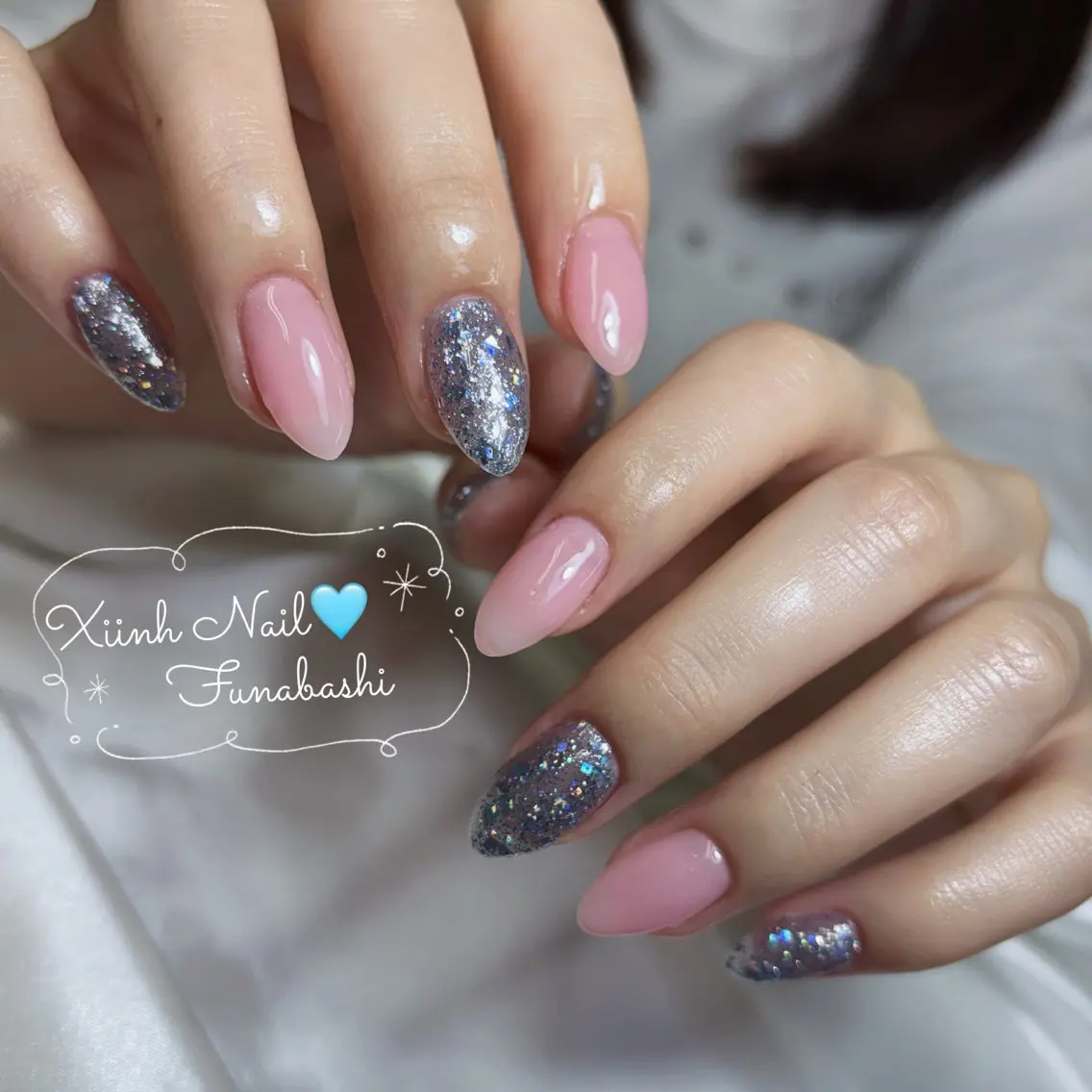 ネイル チークネイル 桜ネイル 長さ出し フットネイル ジェルネイル ハンドネイル XIINH NAIL SALONのネイルデザイン
