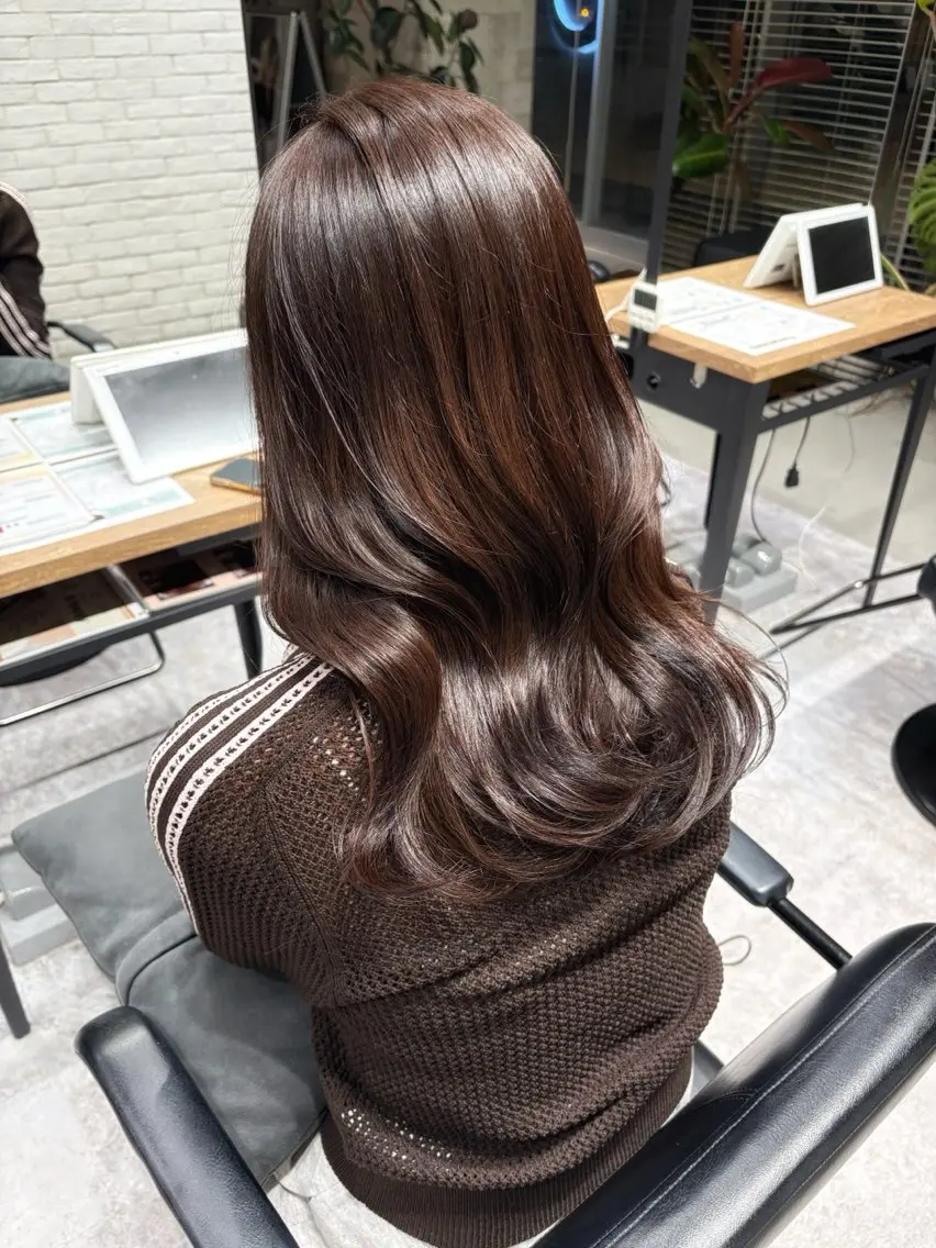 カラー ブラウンカラー ショコラブラウン ヘアカラー トリートメント ヘッドスパ ヘアセット The C 海老名 SHUREIのヘアスタイル
