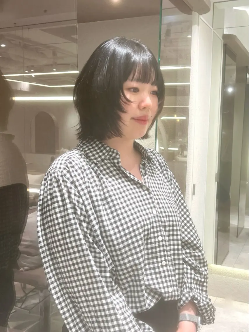 ショート ボブレイヤー ボブ レイヤーカット rino🤍 恵比寿レイヤーカットのヘアスタイル