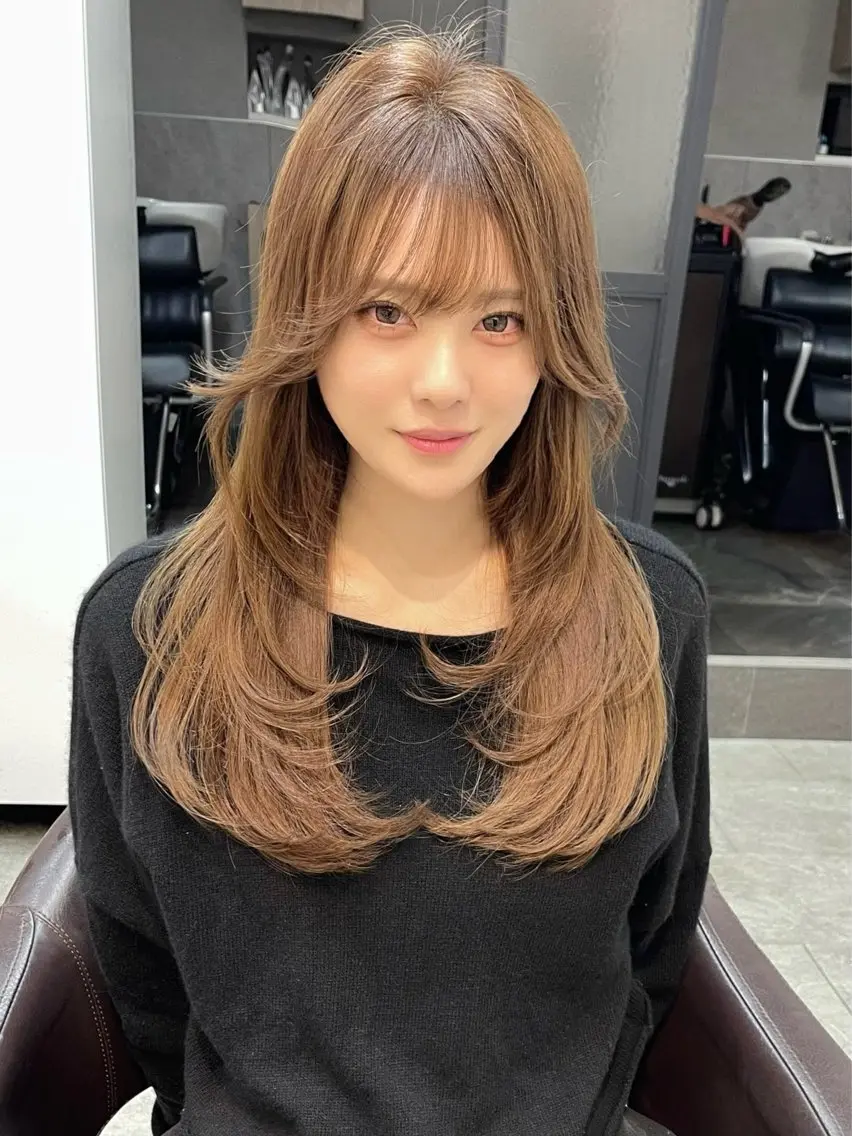ロング 韓国風レイヤー ショート/犬塚 優介のヘアスタイル