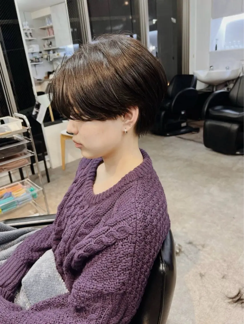 ショート カラー ショートヘア カット ヘアカラー トリートメント ウルフパーマ モデル募集/廣田歩のヘアスタイル