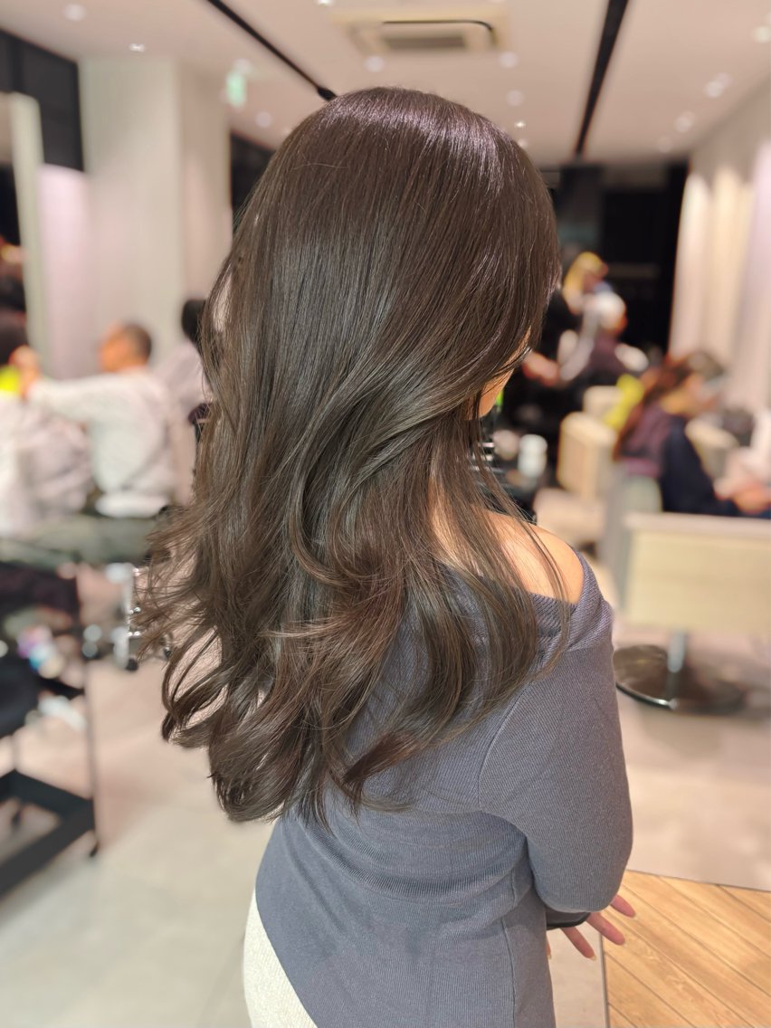 ロング カラー ベージュカラー グレージュ ミント ミントベージュ 韓国風ヘア カット ヘアカラー トリートメント 銀座/韓国レイヤー/ 艶カラー🍓原田侑依のヘアスタイル