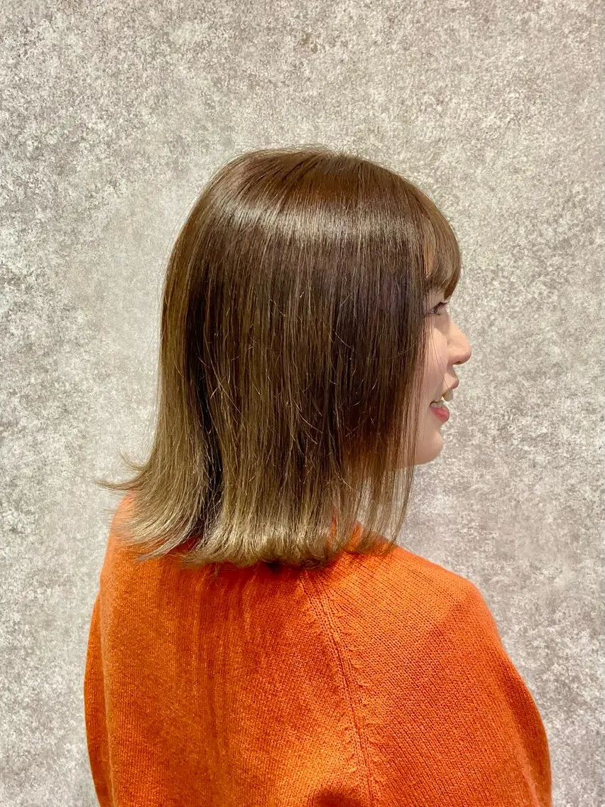 ミディアム カラー ベージュカラー 透明感カラー ヘアカラー ナチュラル🪽透明感 艶カラー/吉塚樋口のヘアスタイル