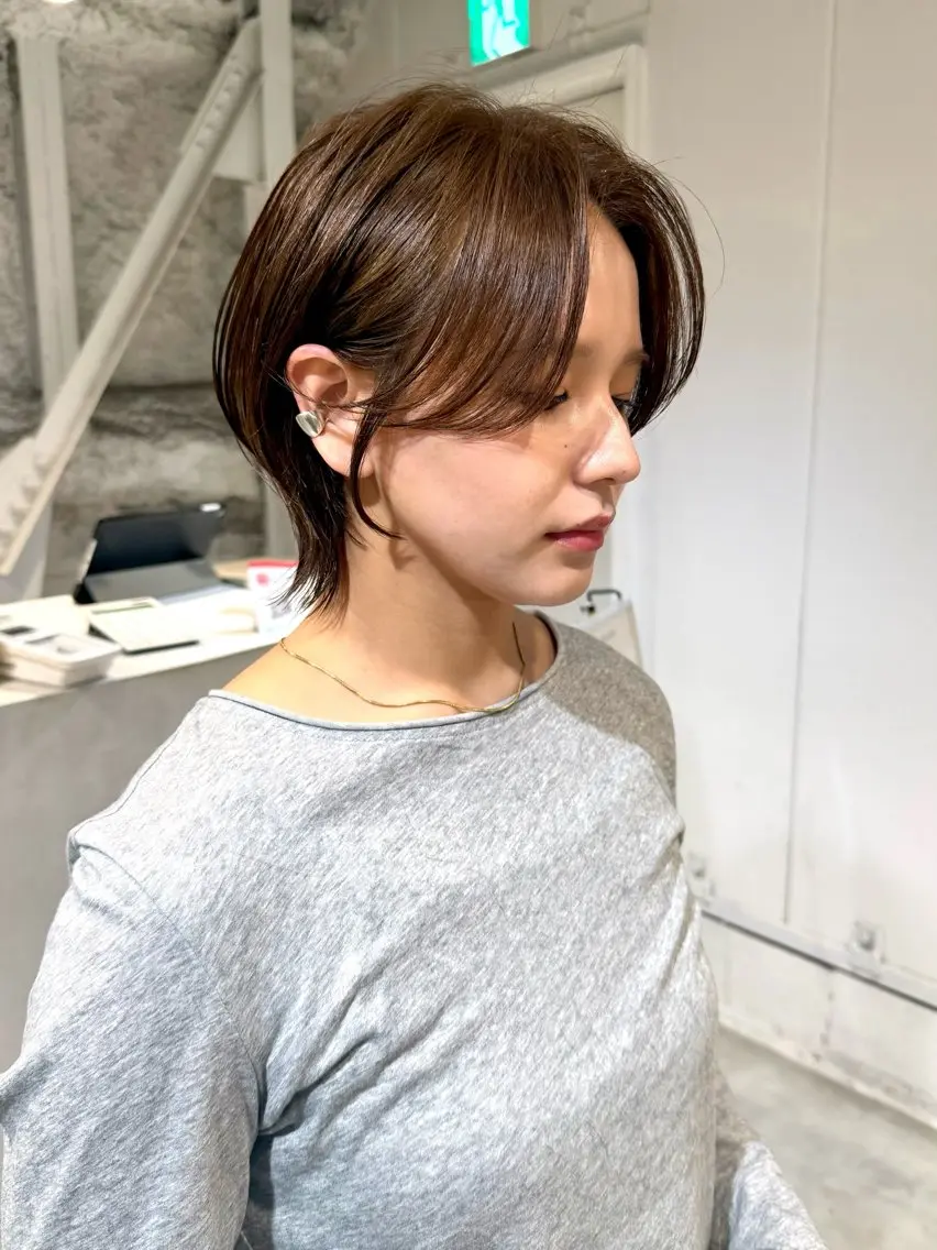 ショート カット ヘアカラー 骨格診断で絶対可愛い ✨丸みショート✨凌弥のヘアスタイル