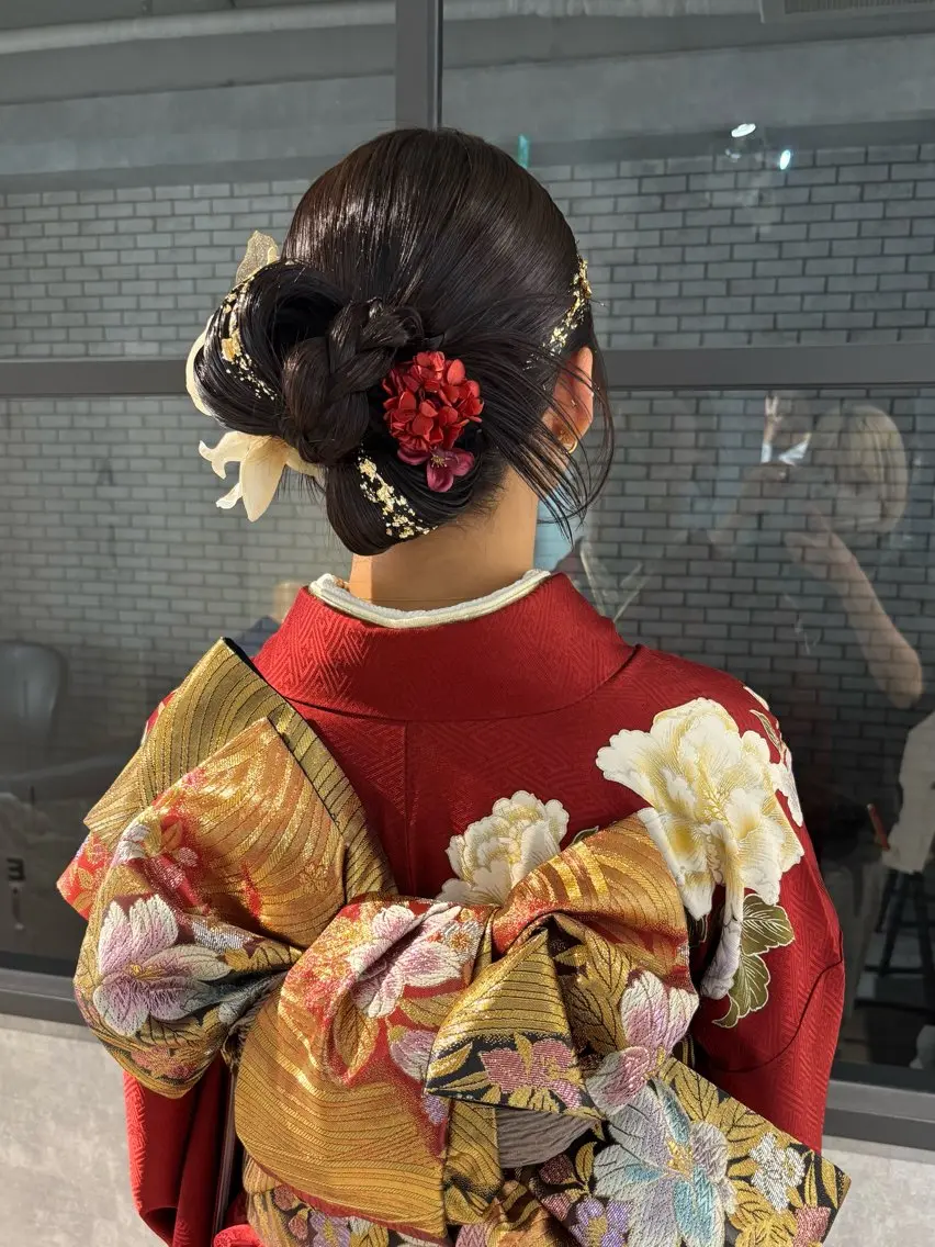 ヘアアレンジ 着物ヘア 卒業式のヘアスタイル 髪飾り ヘアセット 池田 みのりのヘアスタイル