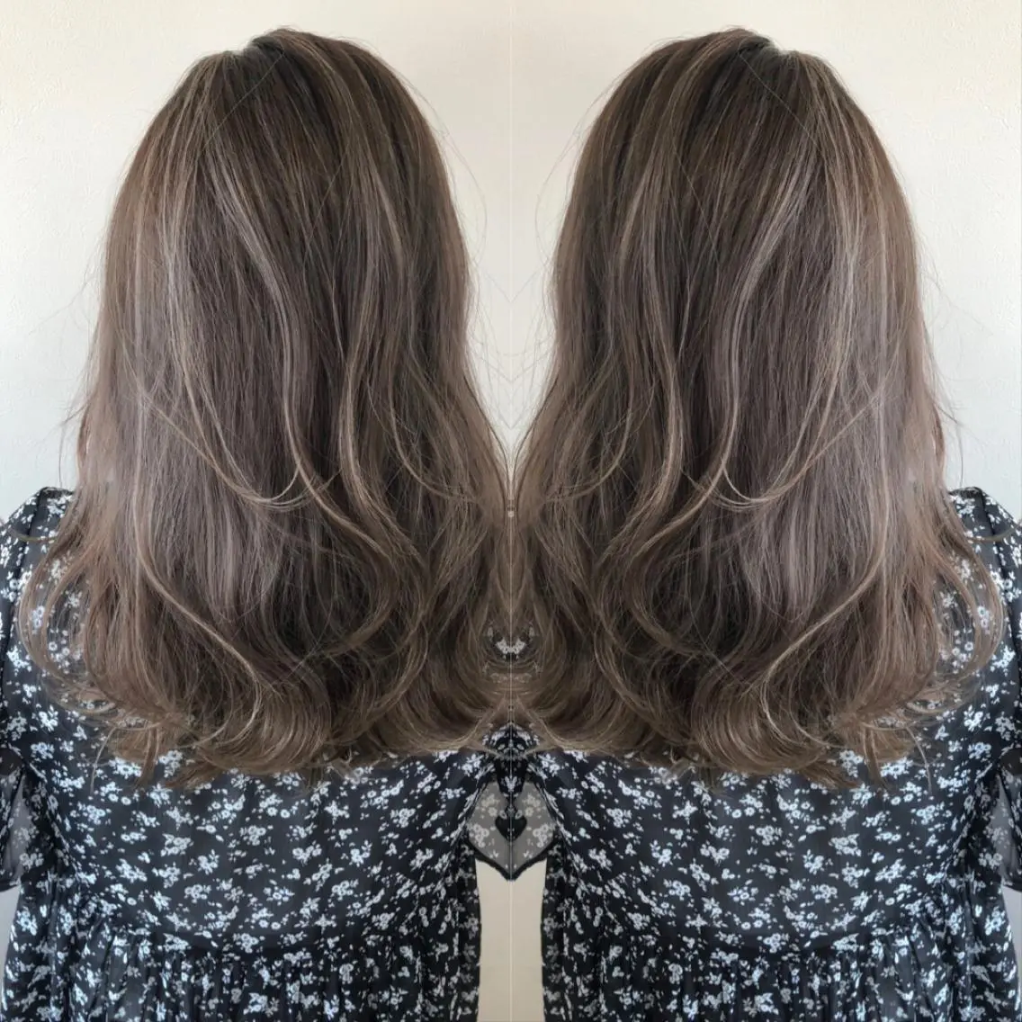 ミディアム カラー カット ヘアカラー トリートメント 大橋 輝久のヘアスタイル