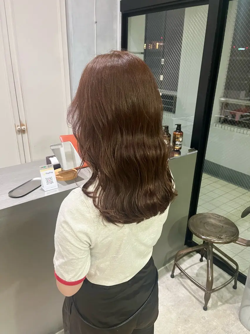 カラー 透明感カラー 髪質改善×ブリーチ 無しWカラー🫧天神のヘアスタイル