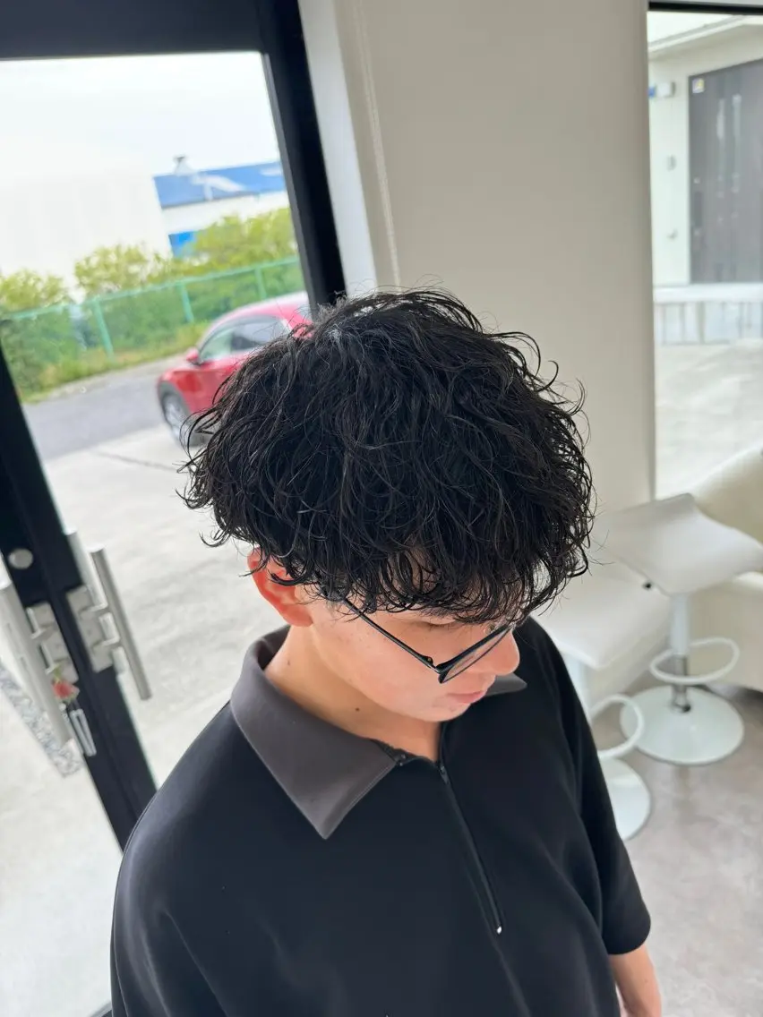ミディアム ミディアムパーマ カット パーマ 岐阜No.1メンズ 美容師／村上達紀のヘアスタイル