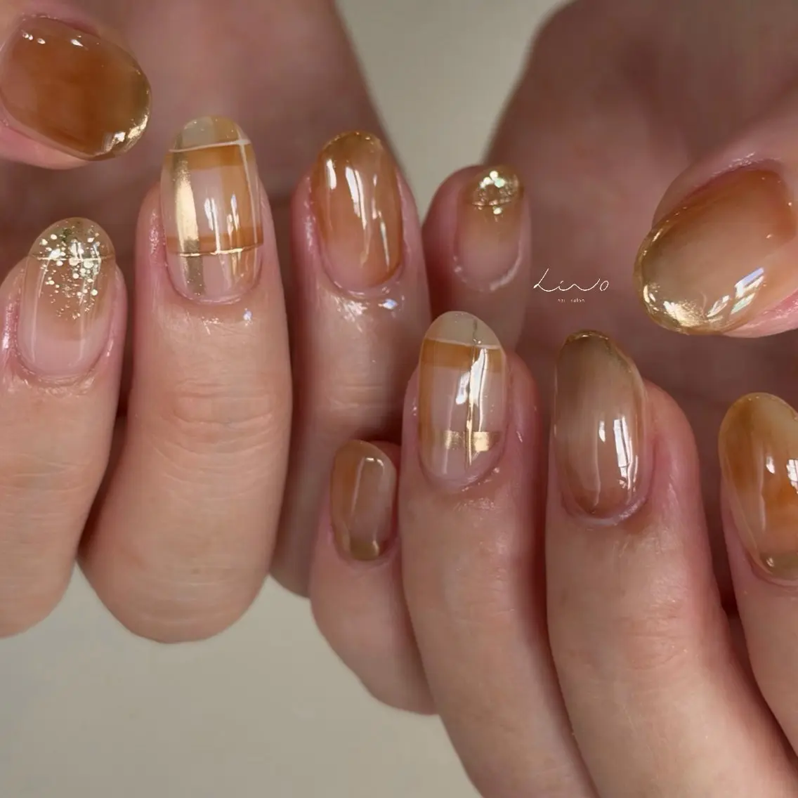 ネイル ニュアンスネイル ショートネイル ハンドネイル nail salon linoのネイルデザイン