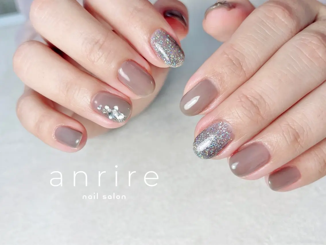 ネイル フラッシュネイル ジェルネイル キラキラネイル ラメ(グリッター) パラジェル nailsalon anrireのネイルデザイン