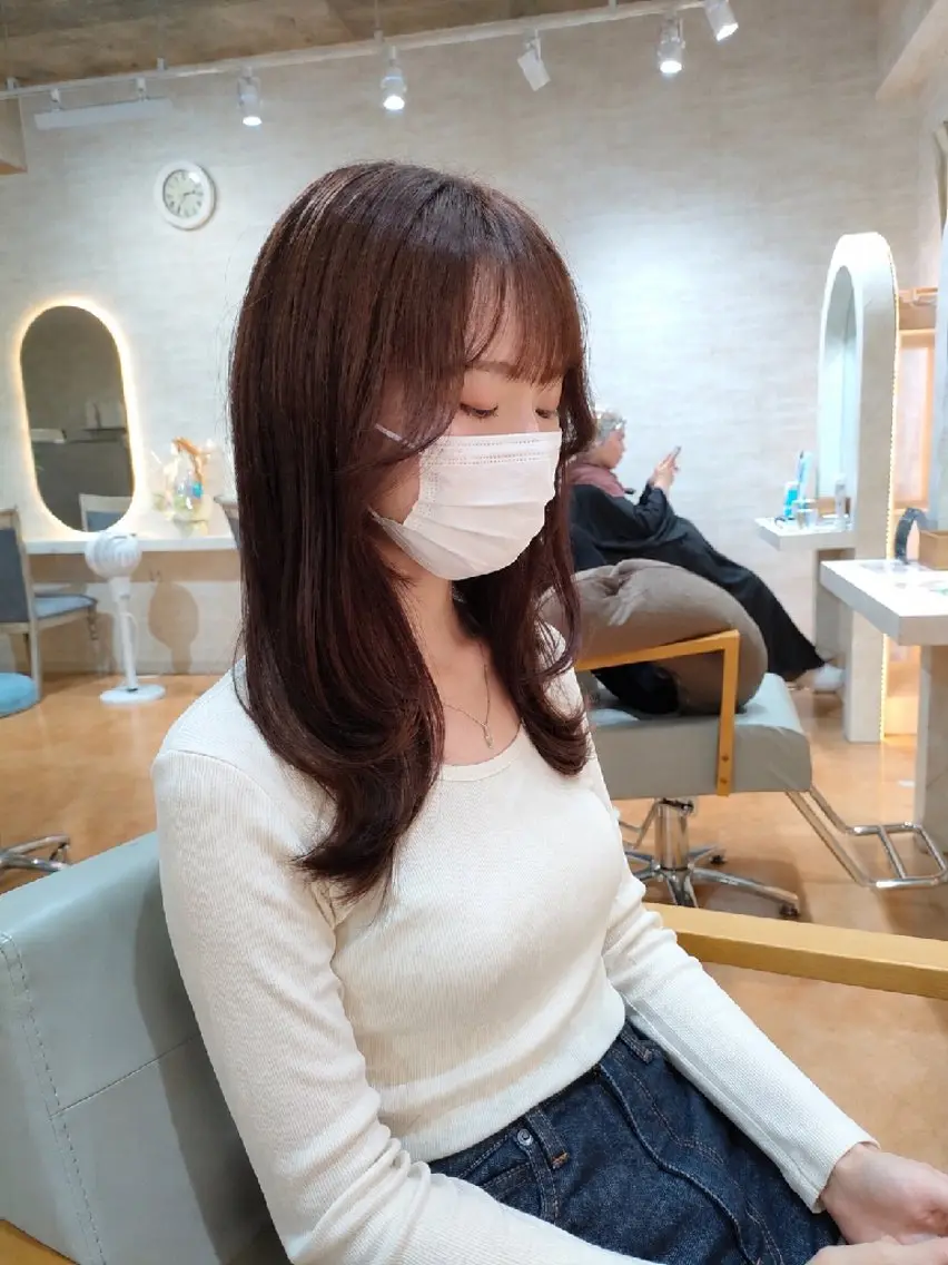 セミロング ヘアカラー トリートメント レイヤーカット/松澤 ✂メンズ歓迎のヘアスタイル