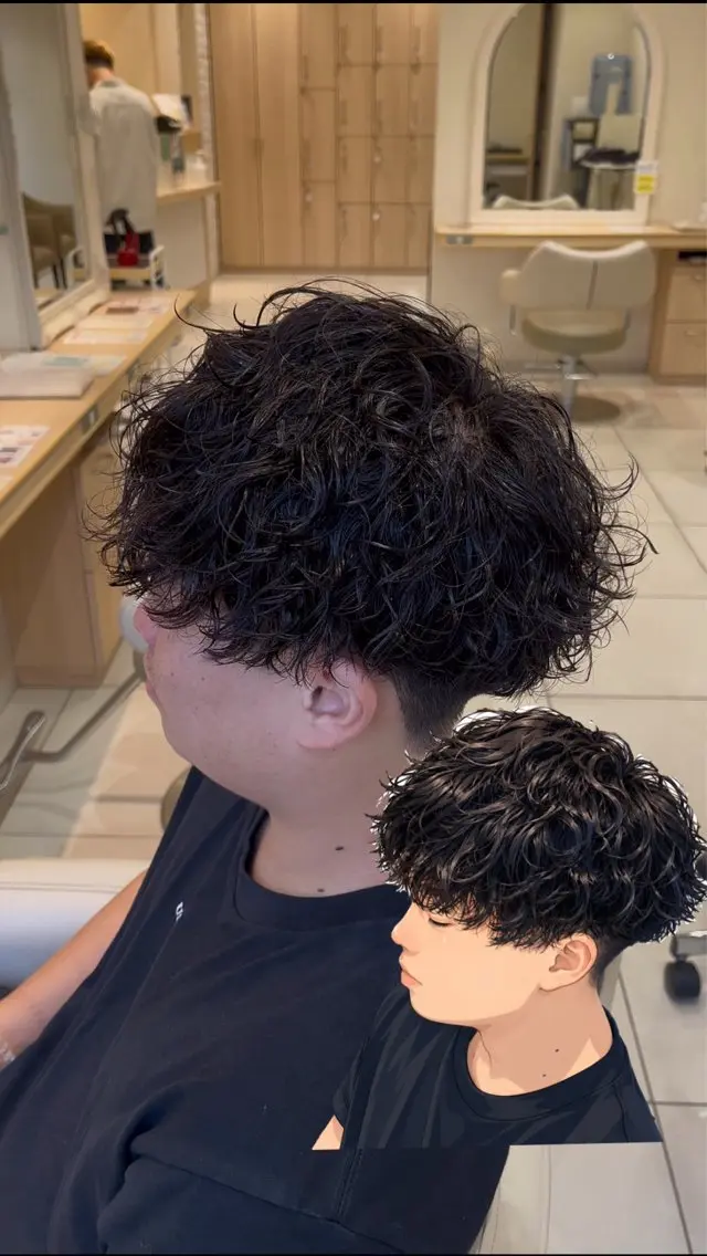 パーマ メンズ カット パーマ メンズパーマ特化型 美容師/荒井海音のヘアスタイル