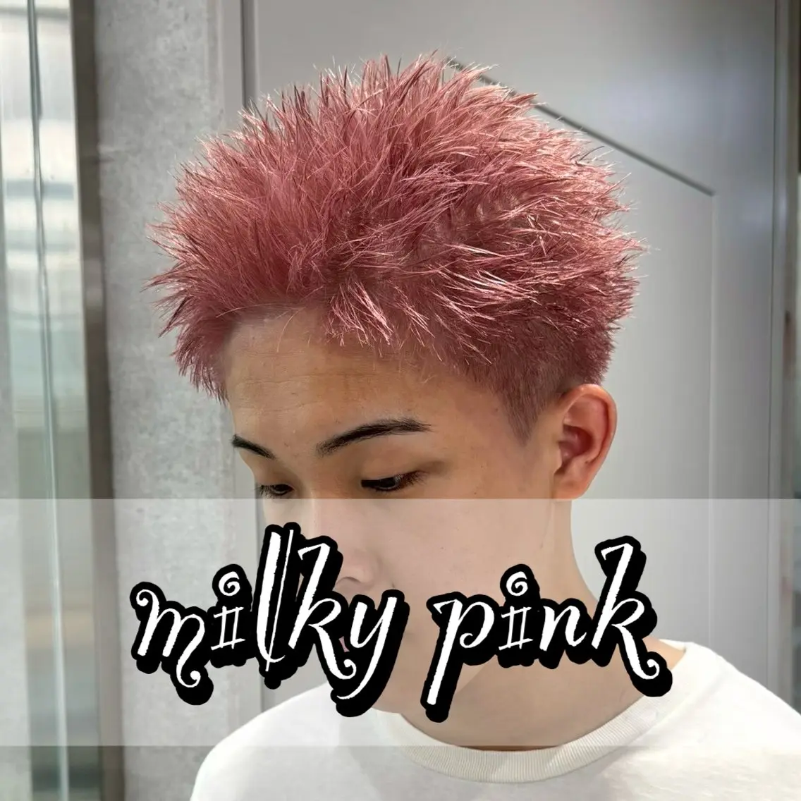ショート カラー メンズ メンズブリーチ ブリーチ ピンクカラー カット ヘアカラー トリートメント 🫧透明感カラー🫧 艶髪🫧韓国ヘアのヘアスタイル