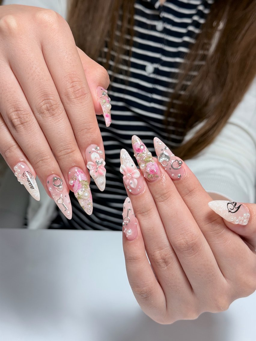 ネイル フットネイル フレンチネイル グラデーション 韓国ネイル ロングネイル ハンドネイル Miyabie' Nail Salonのネイルデザイン