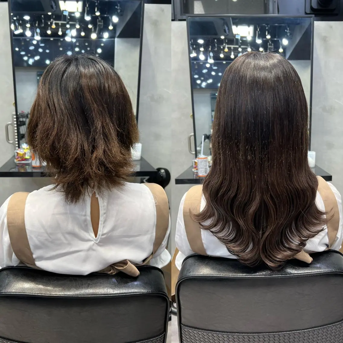 セミロング カラー ヘアアレンジ シールエクステ アッシュ バレイヤージュ ベージュカラー ブリーチ カット エクステ ar+ ❤︎ maiのヘアスタイル