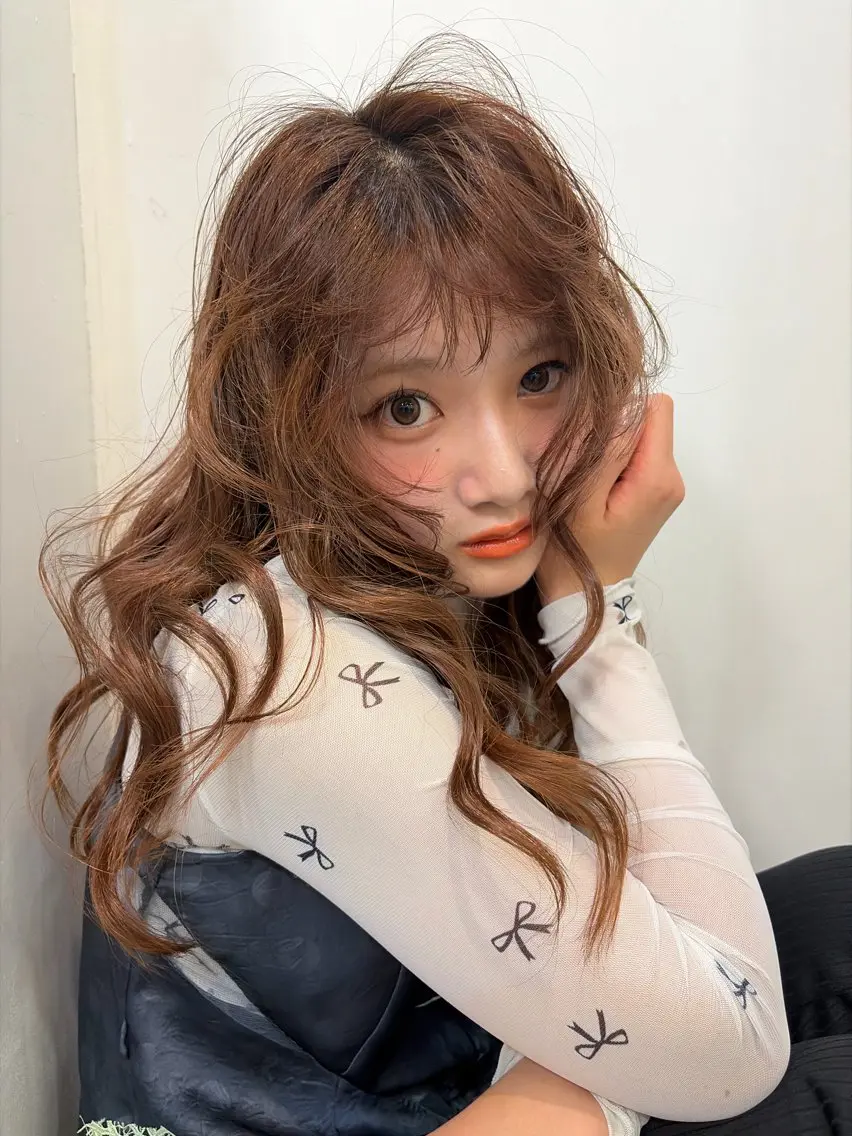 ロング カラー カット ヘアカラー トリートメント ness 一花のヘアスタイル