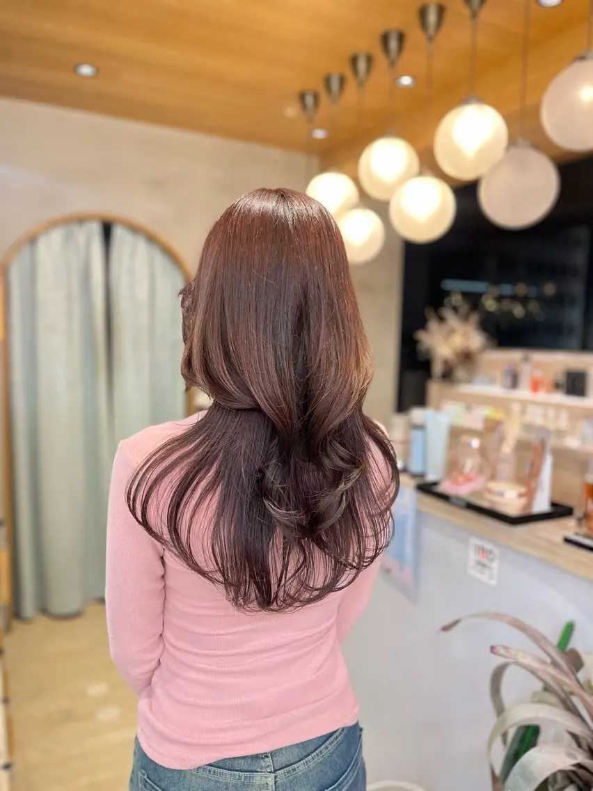 ロング カラー ブラウンカラー 透明感カラー ピンクカラー ピンクブラウン 透明感カラー💖/ 縮毛矯正/arisaのヘアスタイル