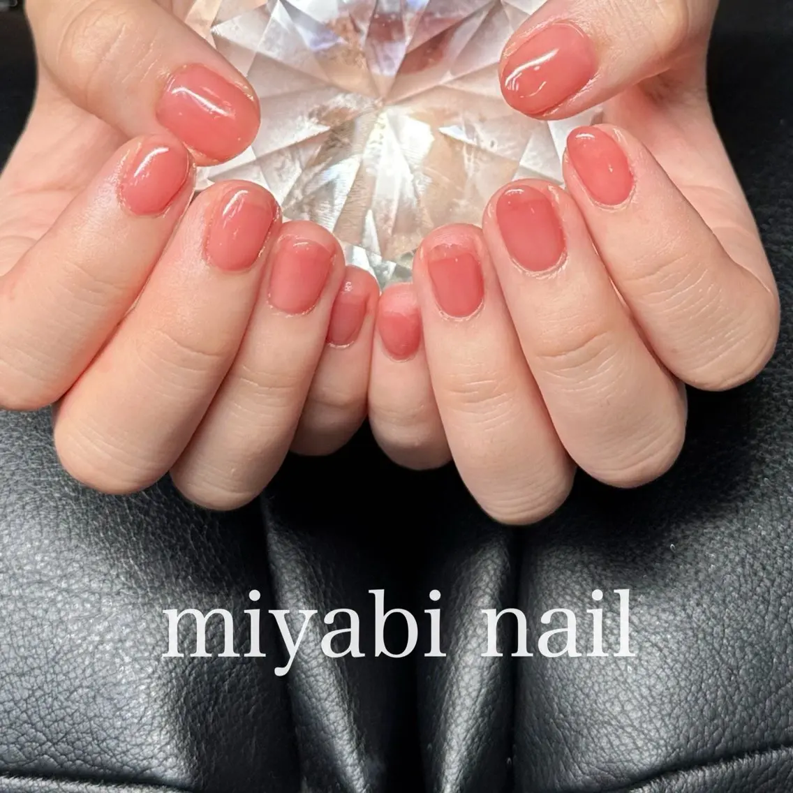 ネイル ジェルネイル 持ち込み オフィスネイル ワンカラーネイル シンプルネイル ハンドネイル miyabi nail 桂川駅近くのネイルデザイン