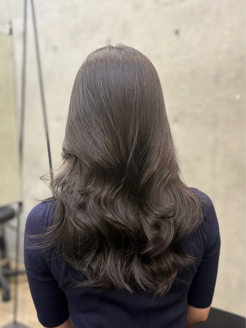 セミロング ヘアカラー トリートメント 透明感カラー/赤み消 しカラー/もものヘアスタイル